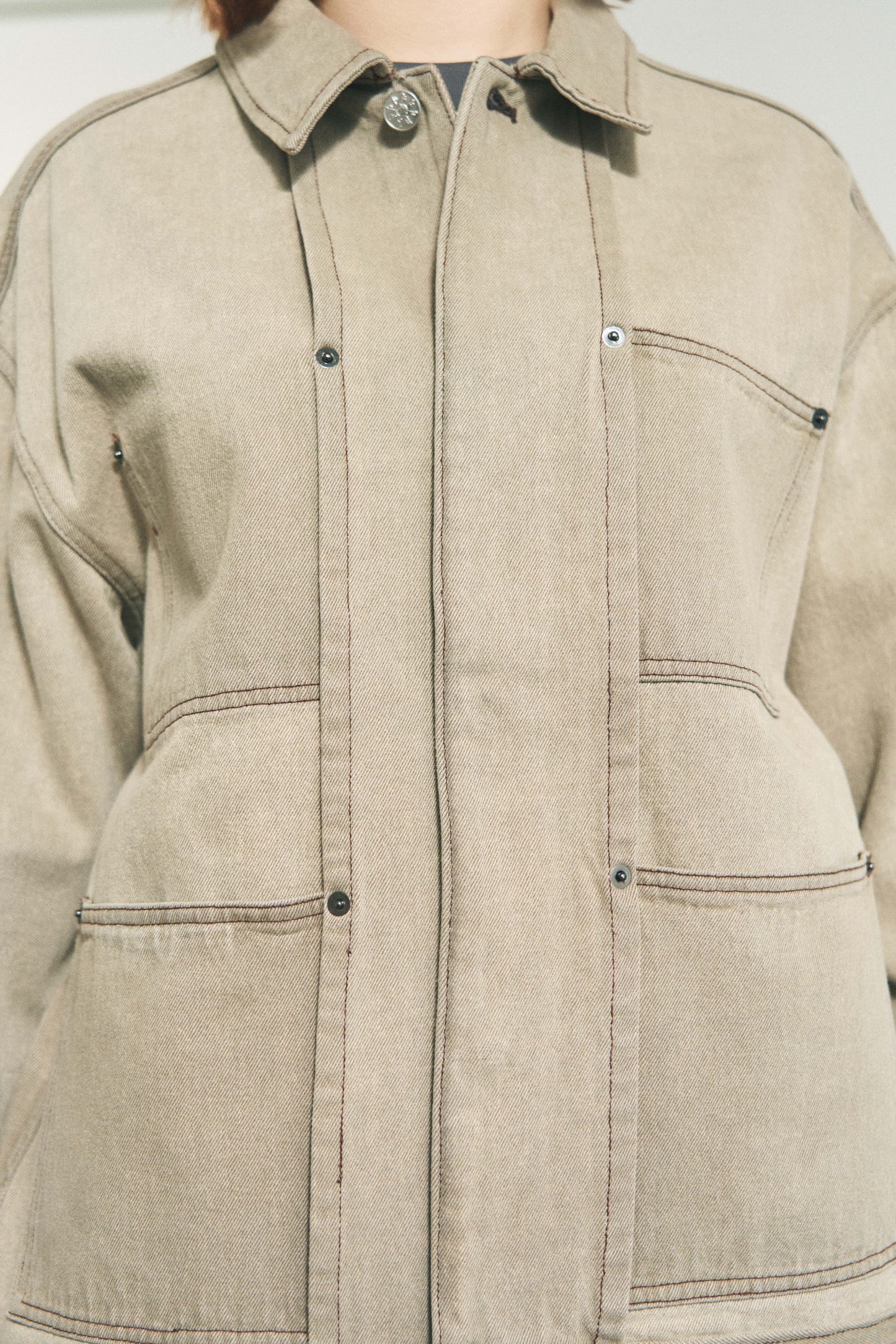 DENIM RIVET CHORE JACKET SAX