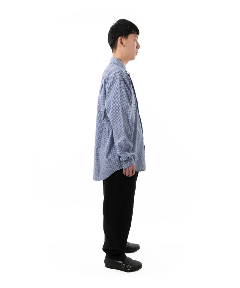STITCH TEXT SHIRT BLUE CHECK