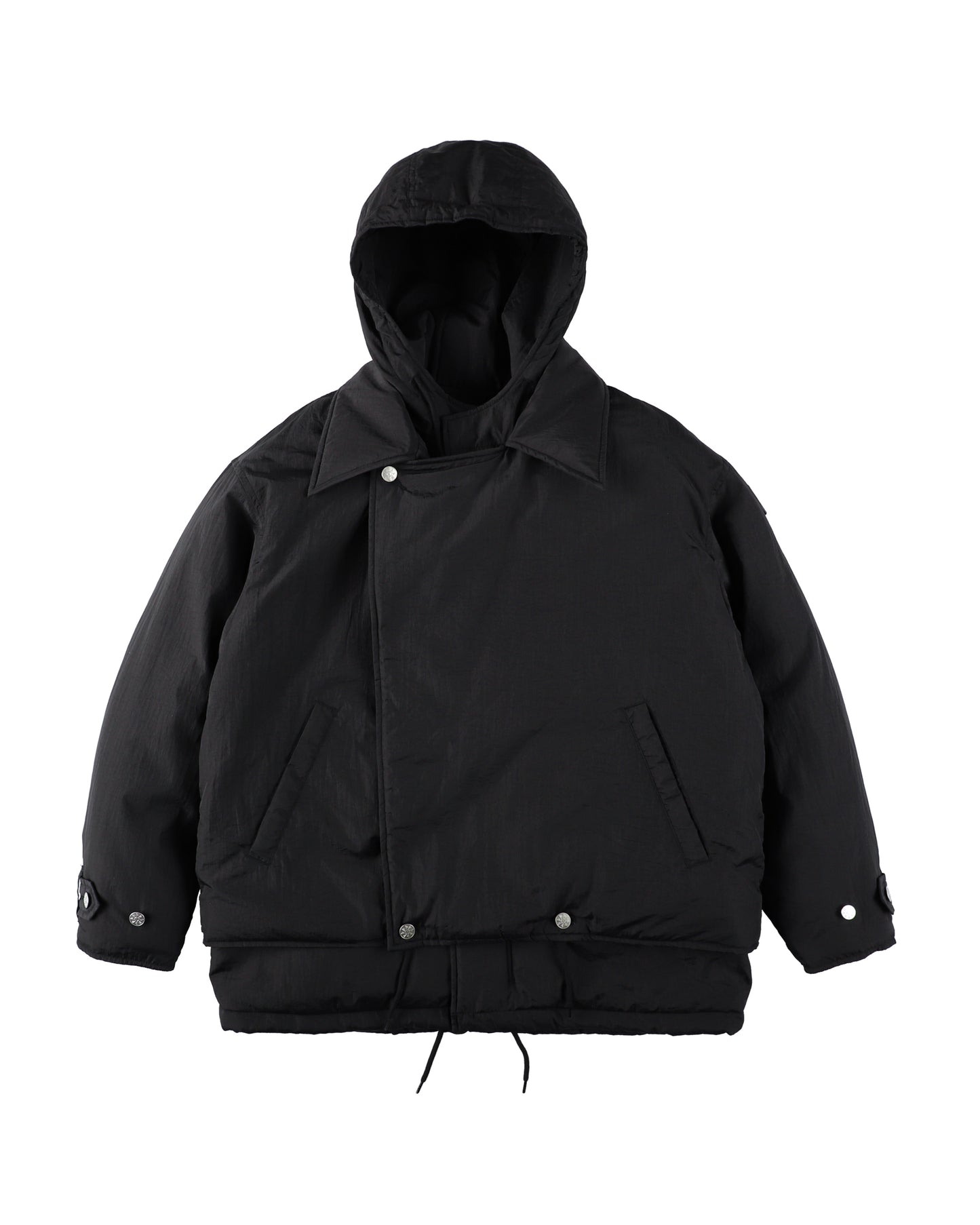 DOUBLE CUSHY HOODED JACKET BLACK