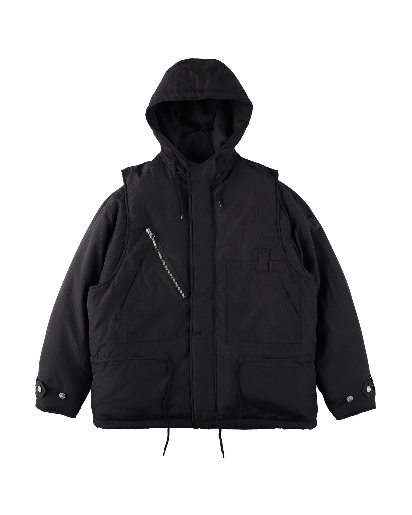 DOUBLE CUSHY HOODED JACKET BLACK