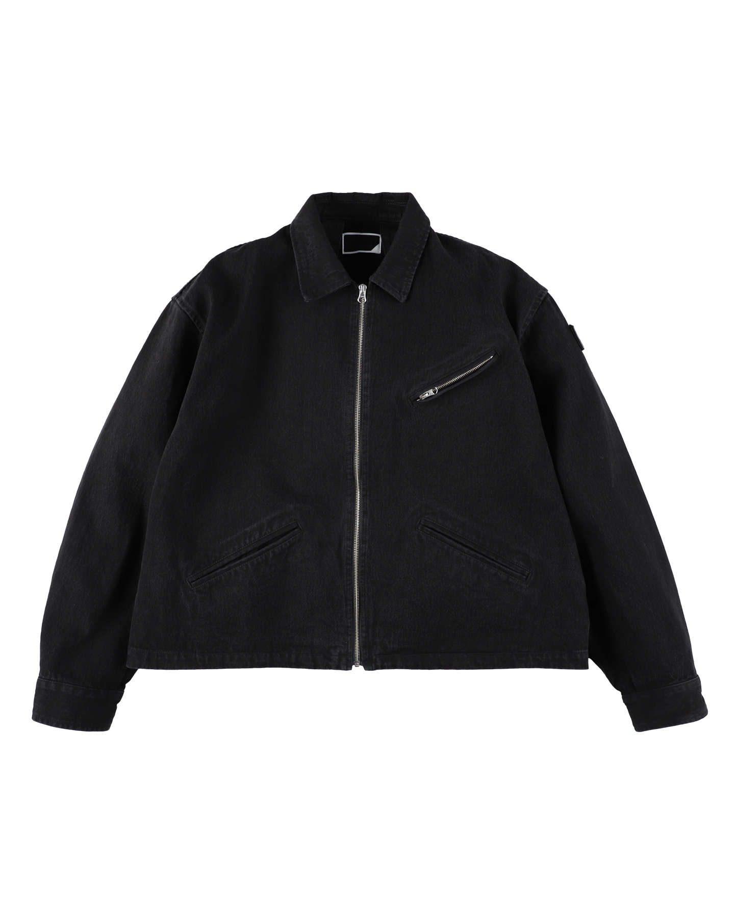 ZIP DENIM WORK JACKET BLACK