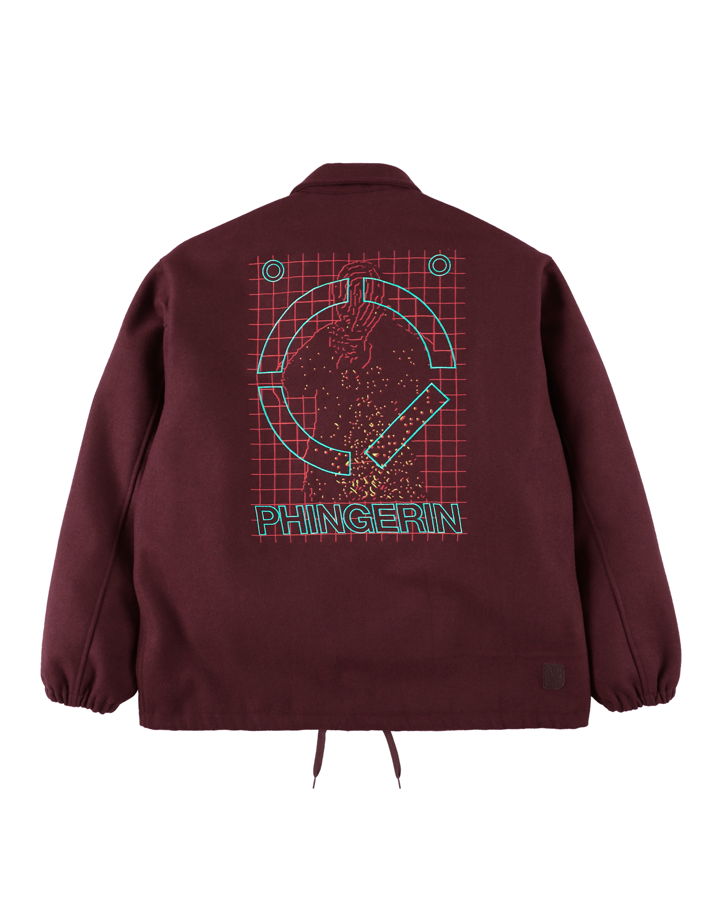 WOOL MELTON COACH JACKET BURGUNDY