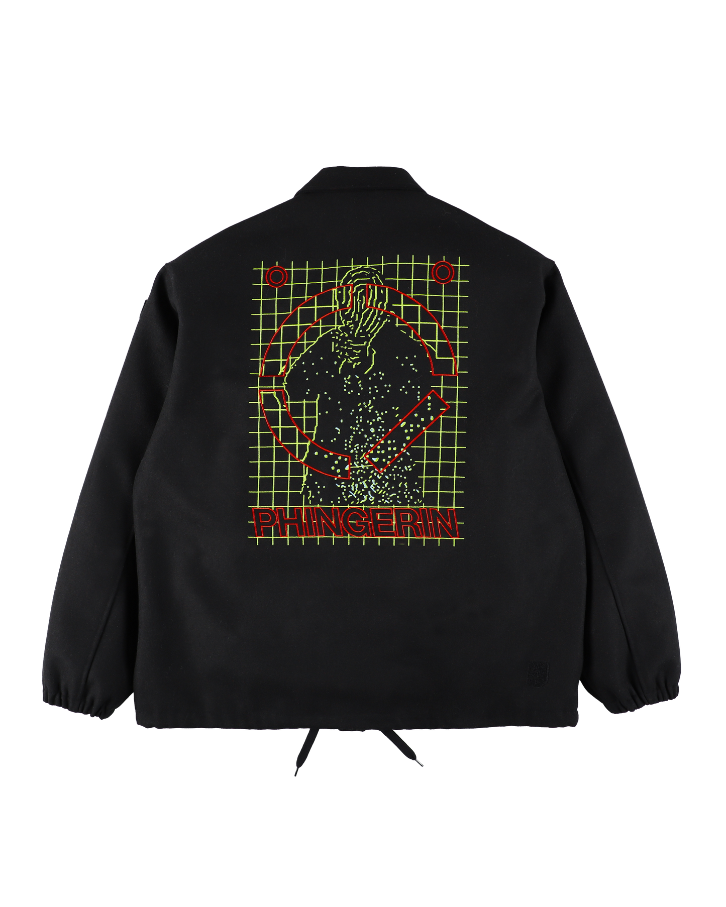 WOOL MELTON COACH JACKET BLACK