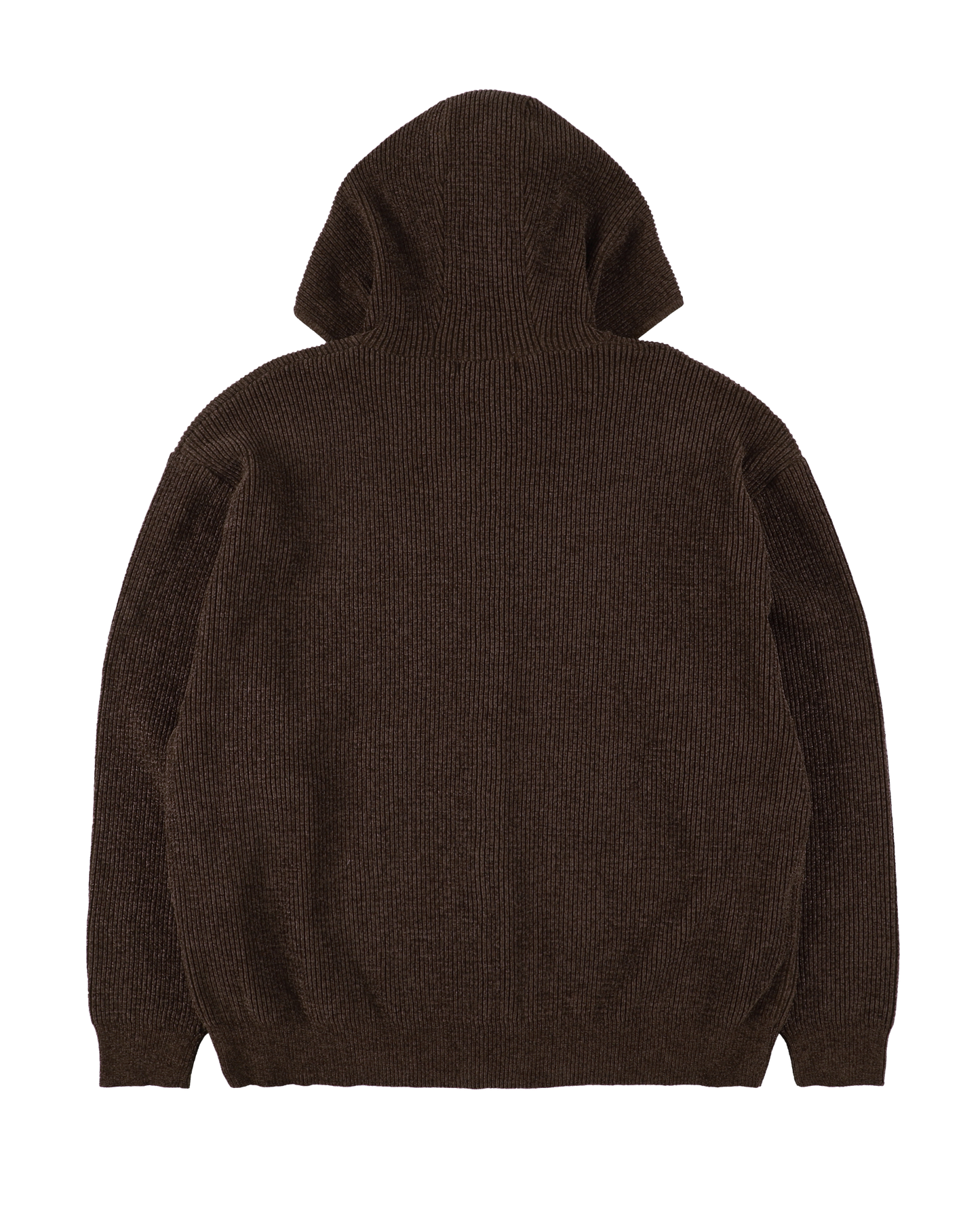 CORDY KNIT ZIP HOODIE BROWN