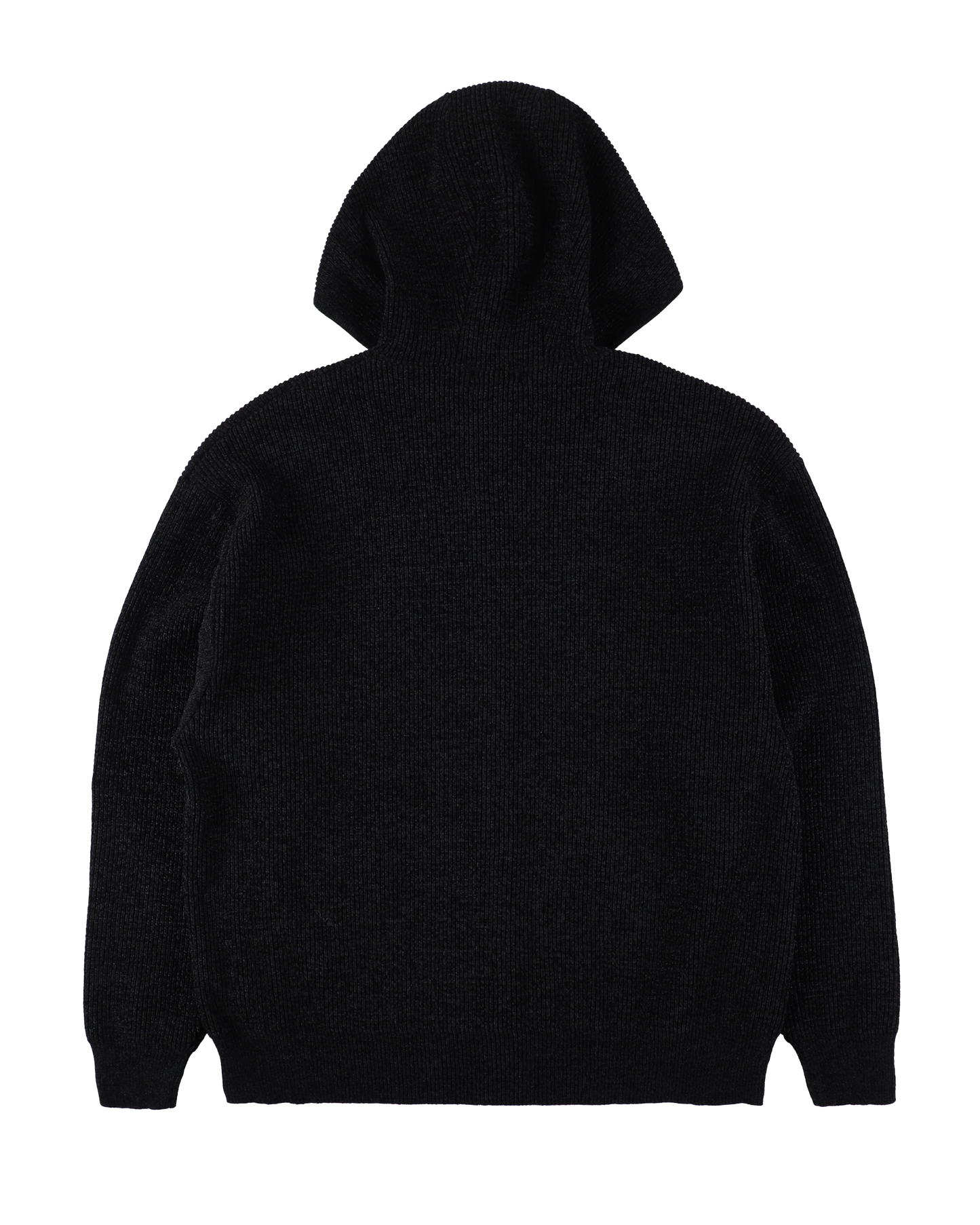 CORDY KNIT ZIP HOODIE BLACK