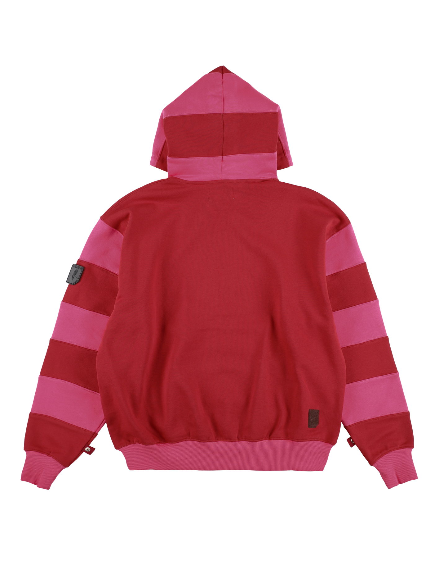 BORDER PATCH HOODIE RED X PINK
