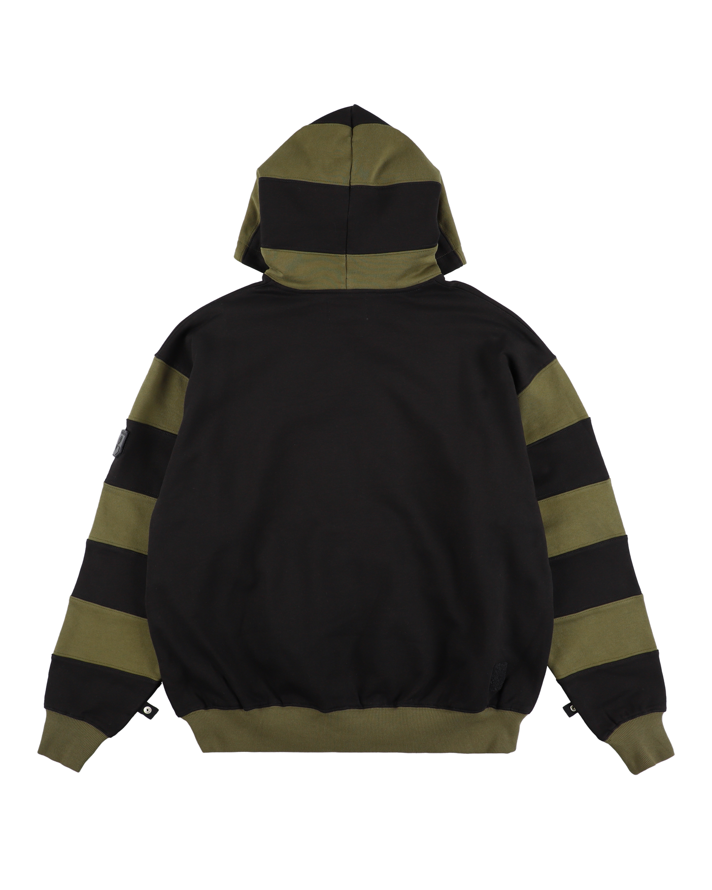 BORDER PATCH HOODIE BLACK X OLIVE