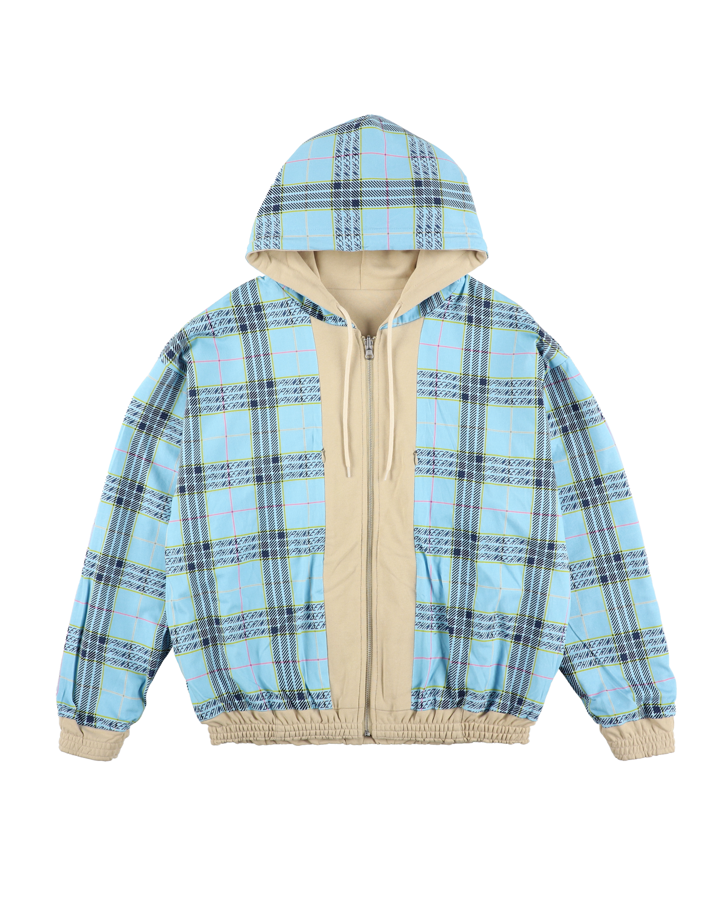 REVERSIBLE ZIP HOODIE ORIGINAL PLAID BEIGE