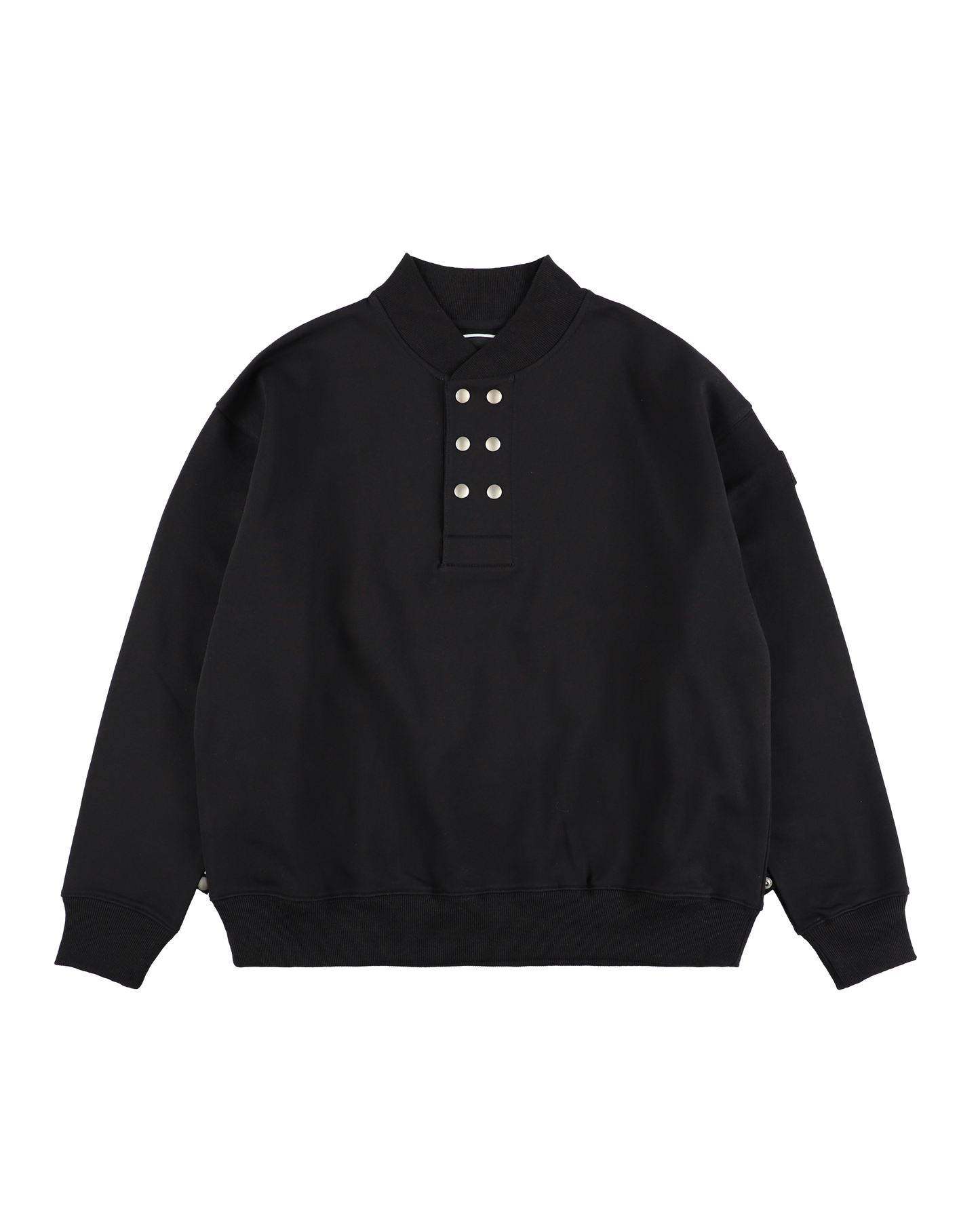 DOUBLE HENLEY SWEATSHIRT BLACK