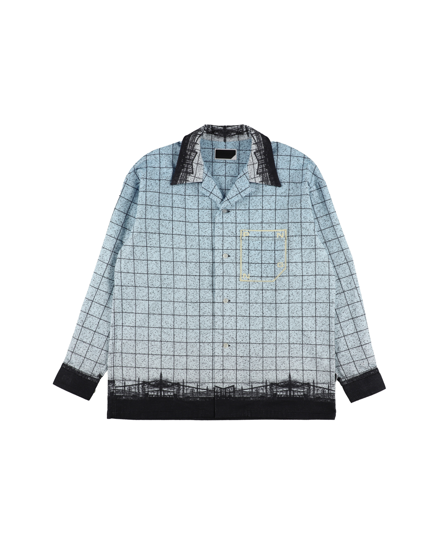 FLANNEL OPEN COLLAR SHIRT SKY
