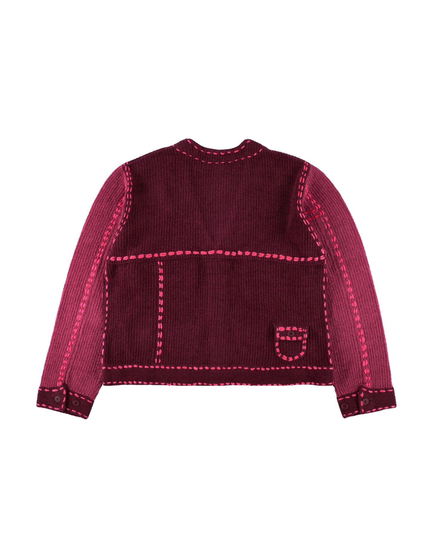 PG1 POCKET CARDIGAN BURGUNDY