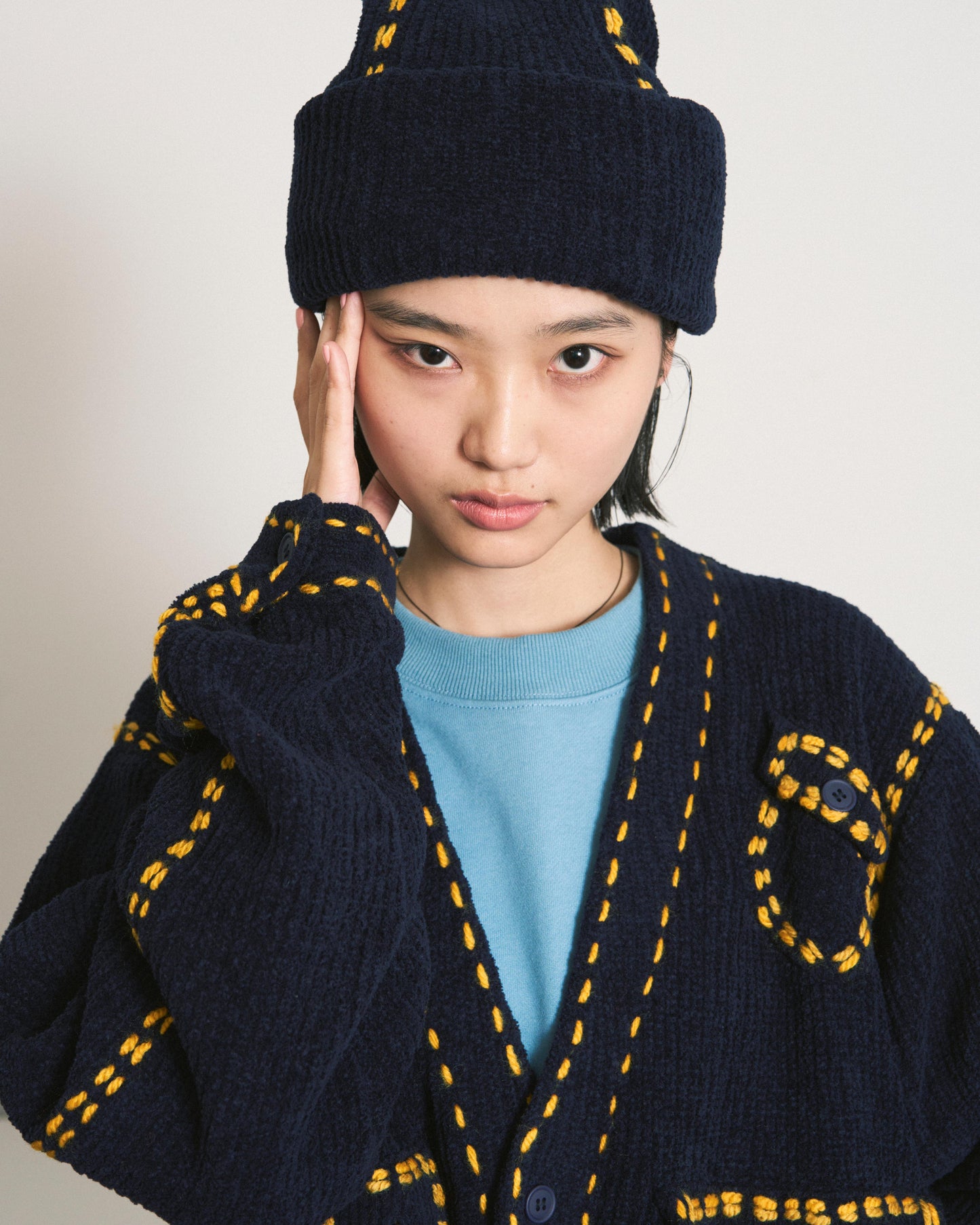 PG1 POCKET CARDIGAN NAVY