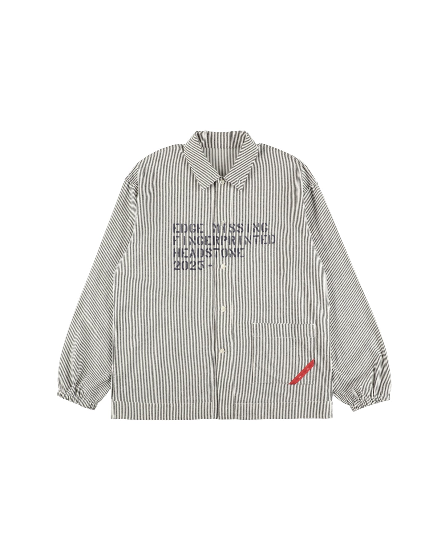 HAND-STENCILED NIGHT SHIRT STRIPE OFF WHITE