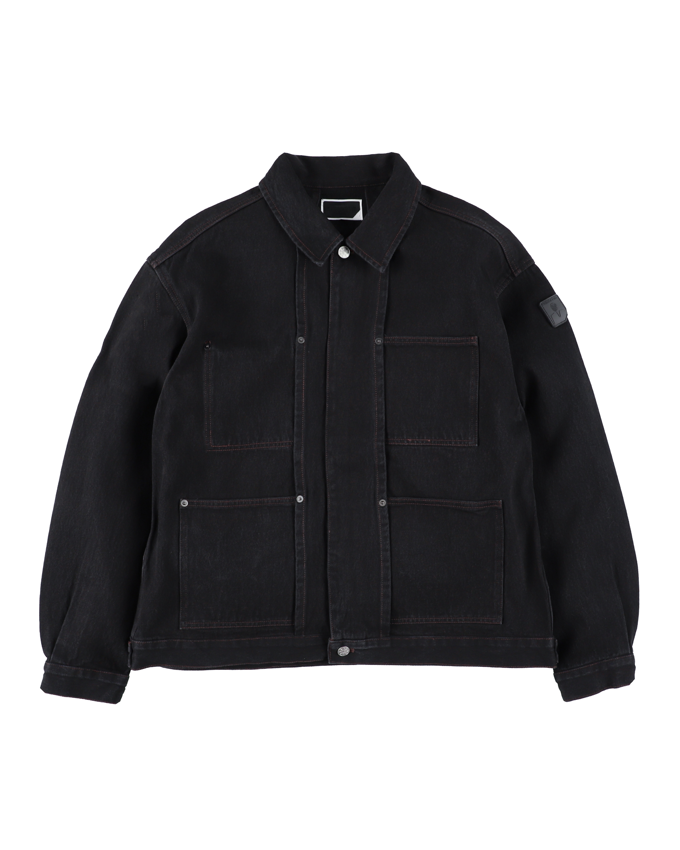 DENIM RIVET CHORE JACKET BLACK – PHINGERIN DENIM RIVET CHORE JACKET BLACK – PHINGERIN