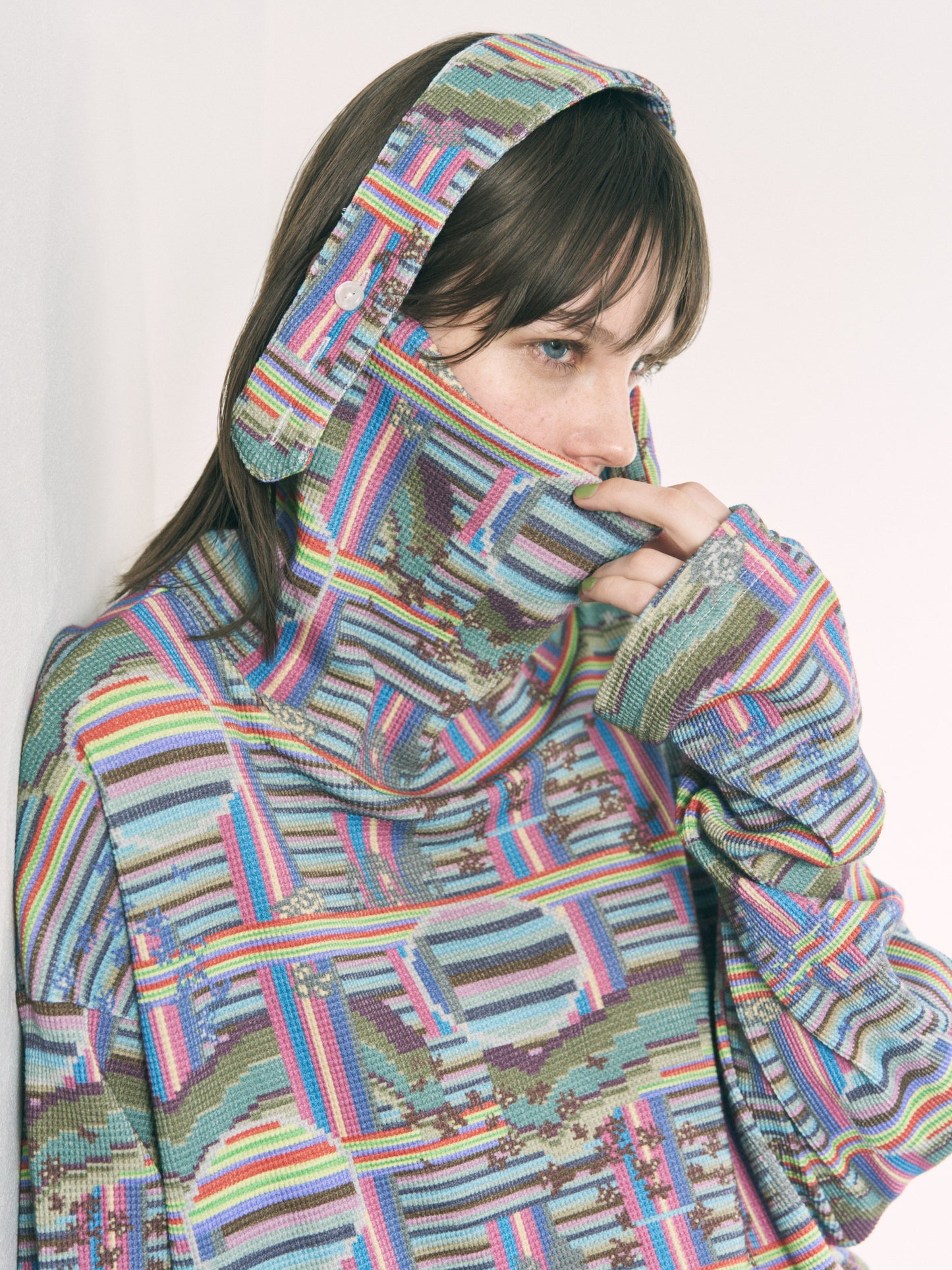 BORDER L/S WAFFLE HEAD STRAP THERMAL SEPIA