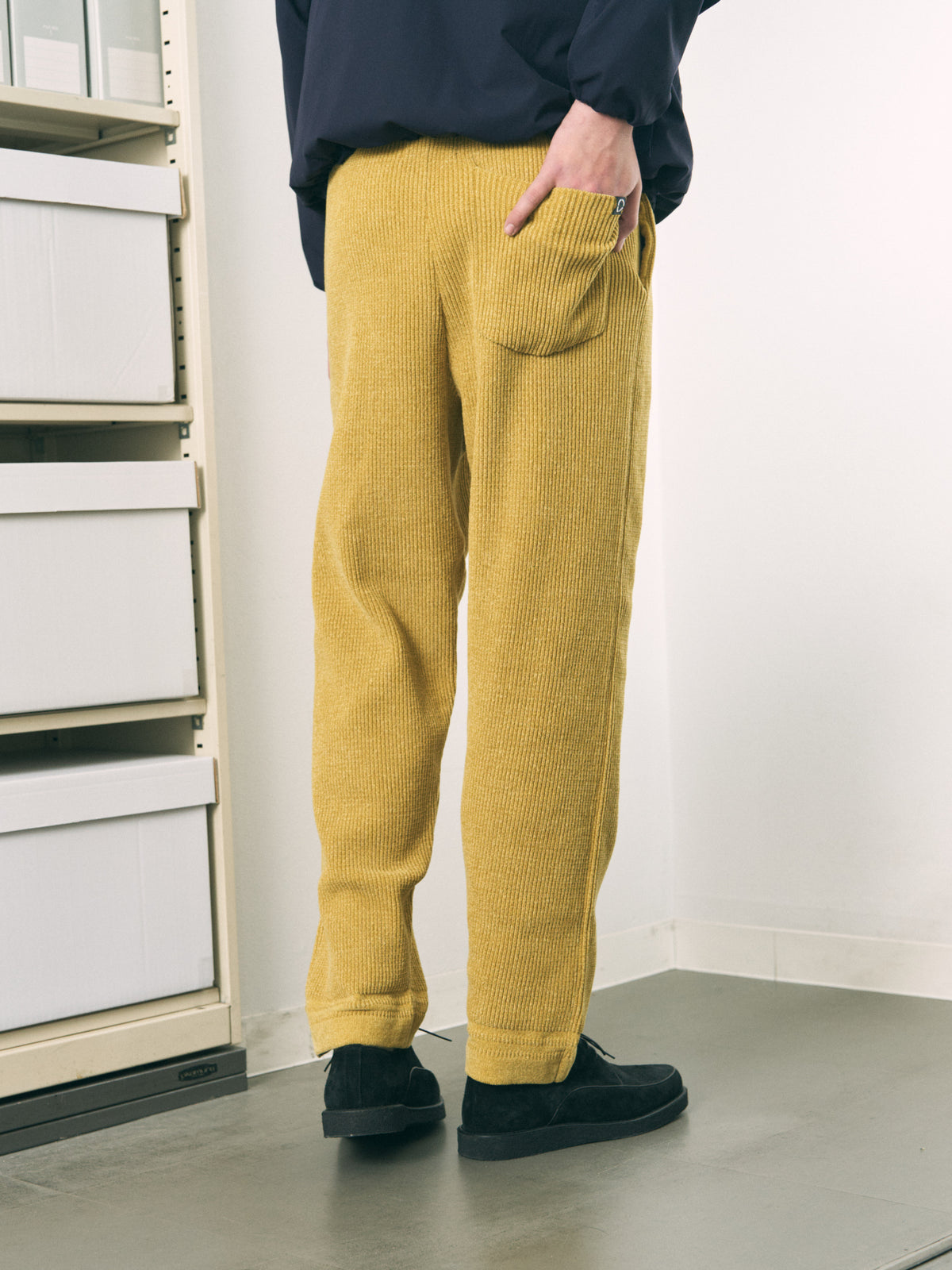 CORDY KNIT PANTS LIGHT GRAY
