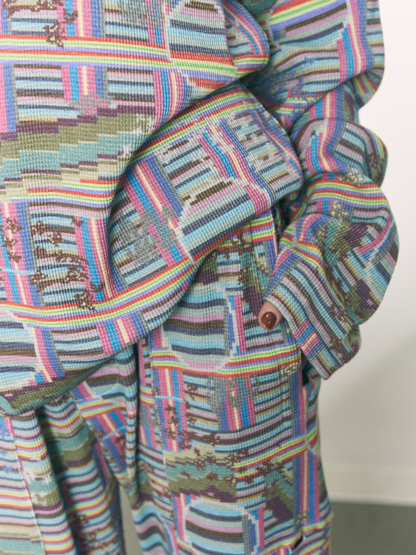 BORDER WAFFLE PANTS SEPIA