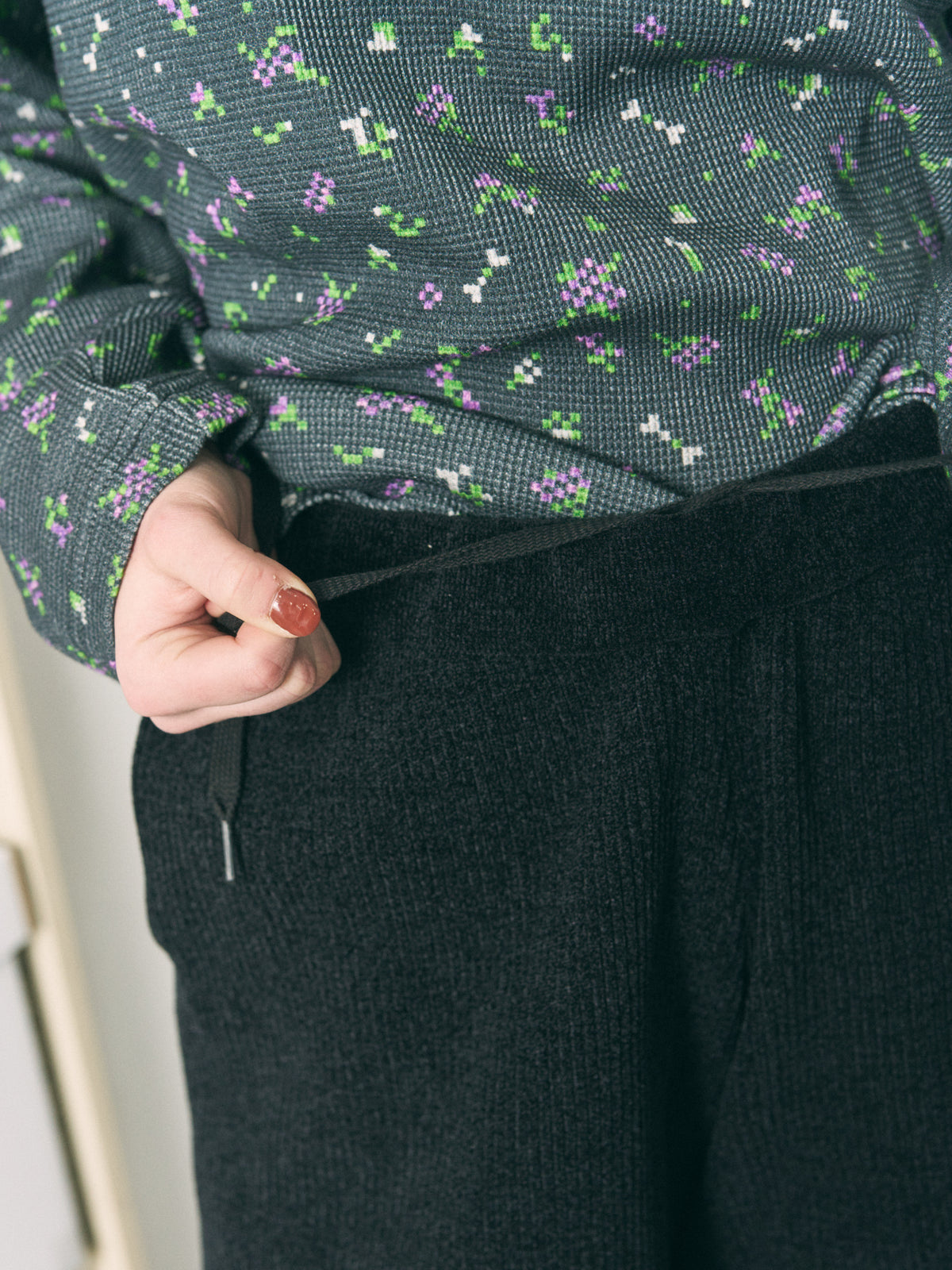 CORDY KNIT SHORTS LIGHT GRAY