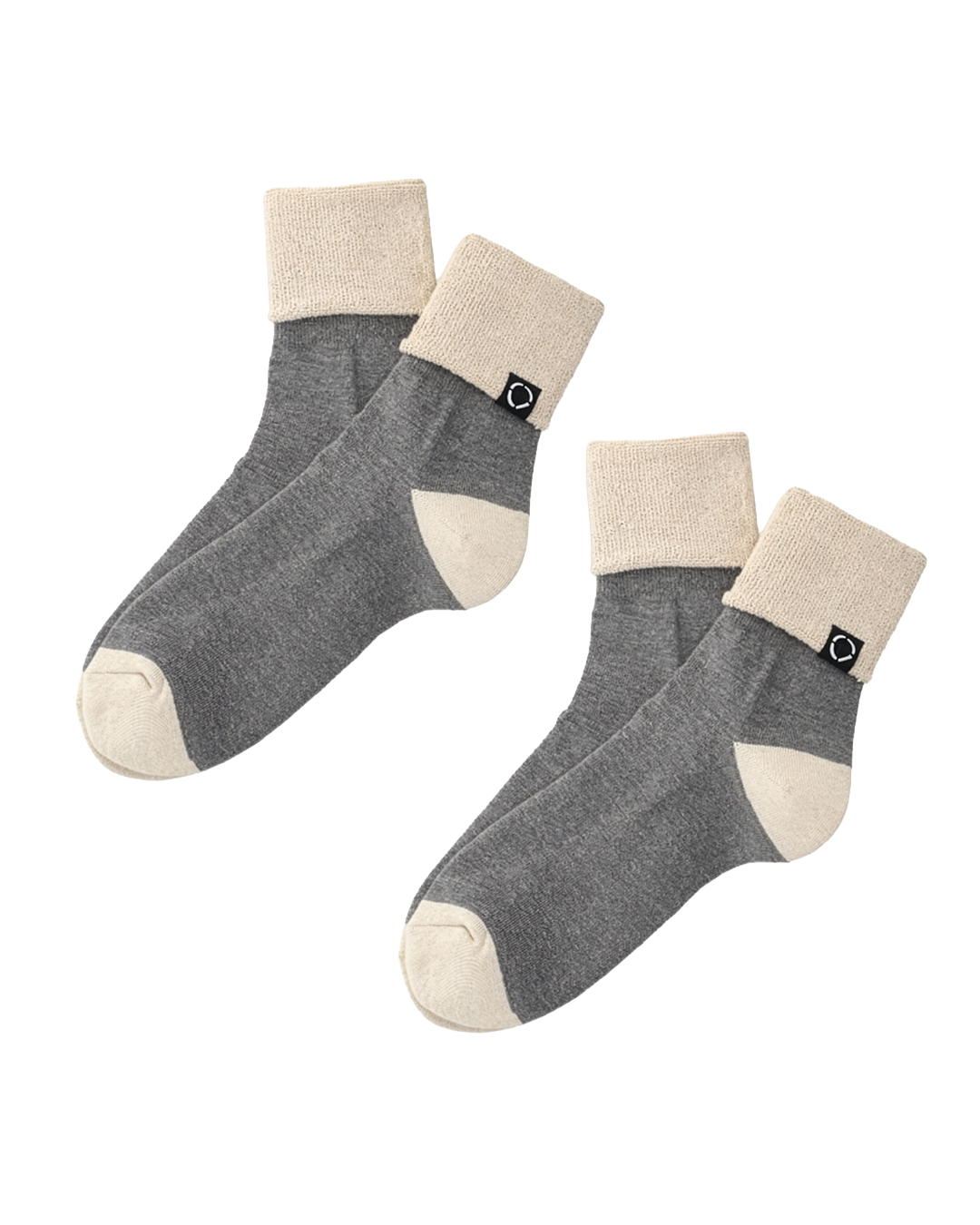 SOCKS! ORGANIC 2-PACK GREY x BEIGE