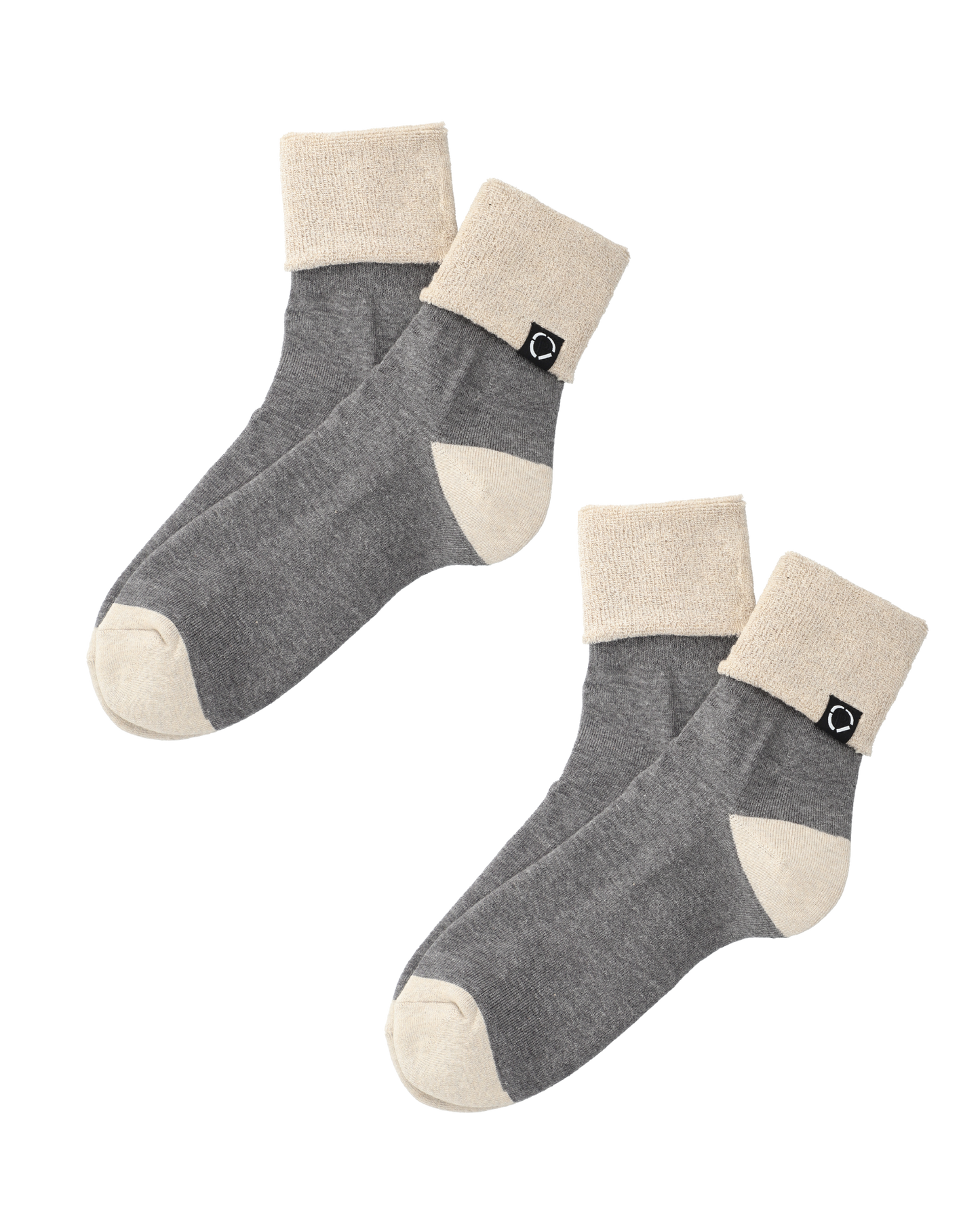 SOCKS! ORGANIC 2-PACK GREY X BEIGE