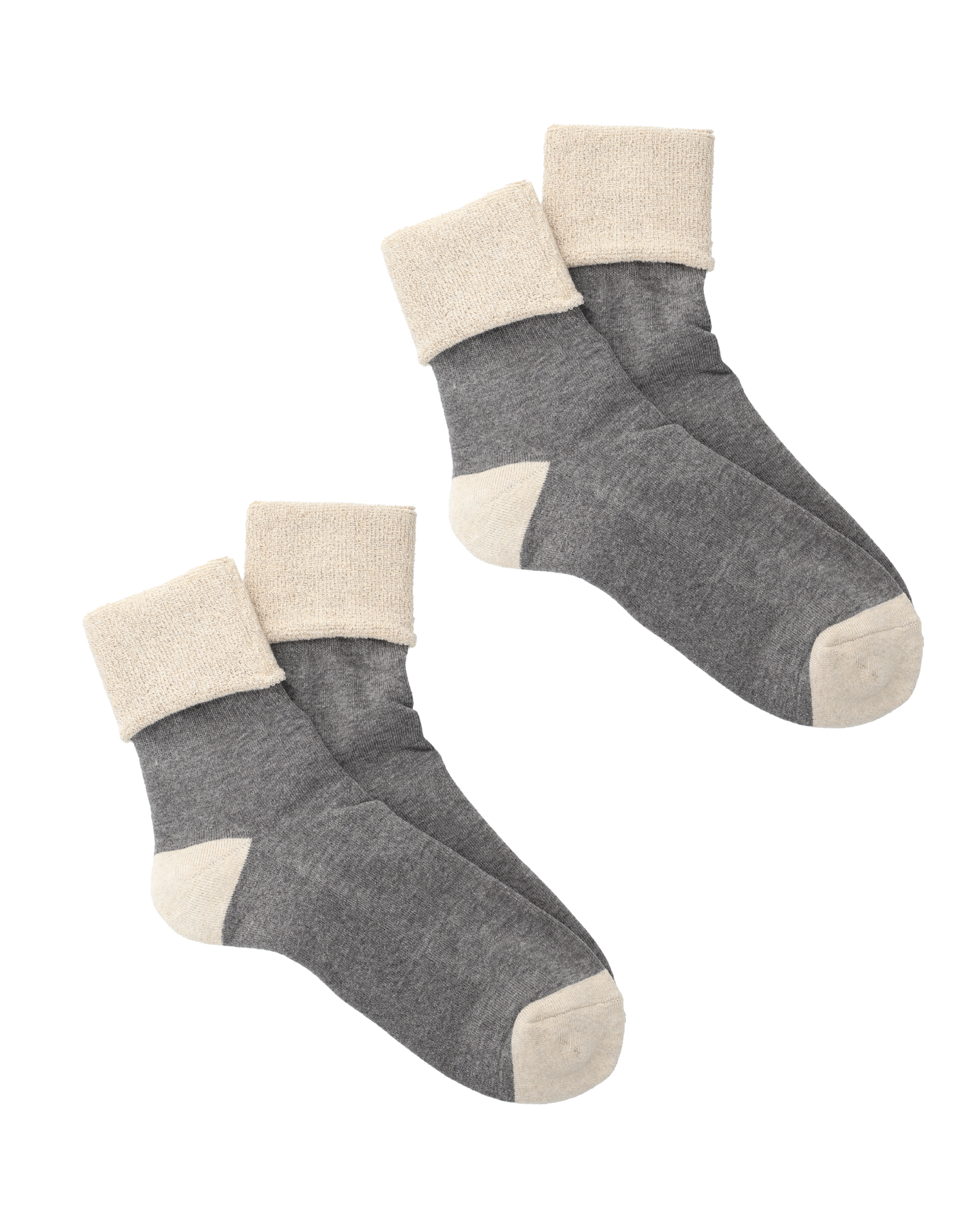 SOCKS! ORGANIC 2-PACK GREY X BEIGE