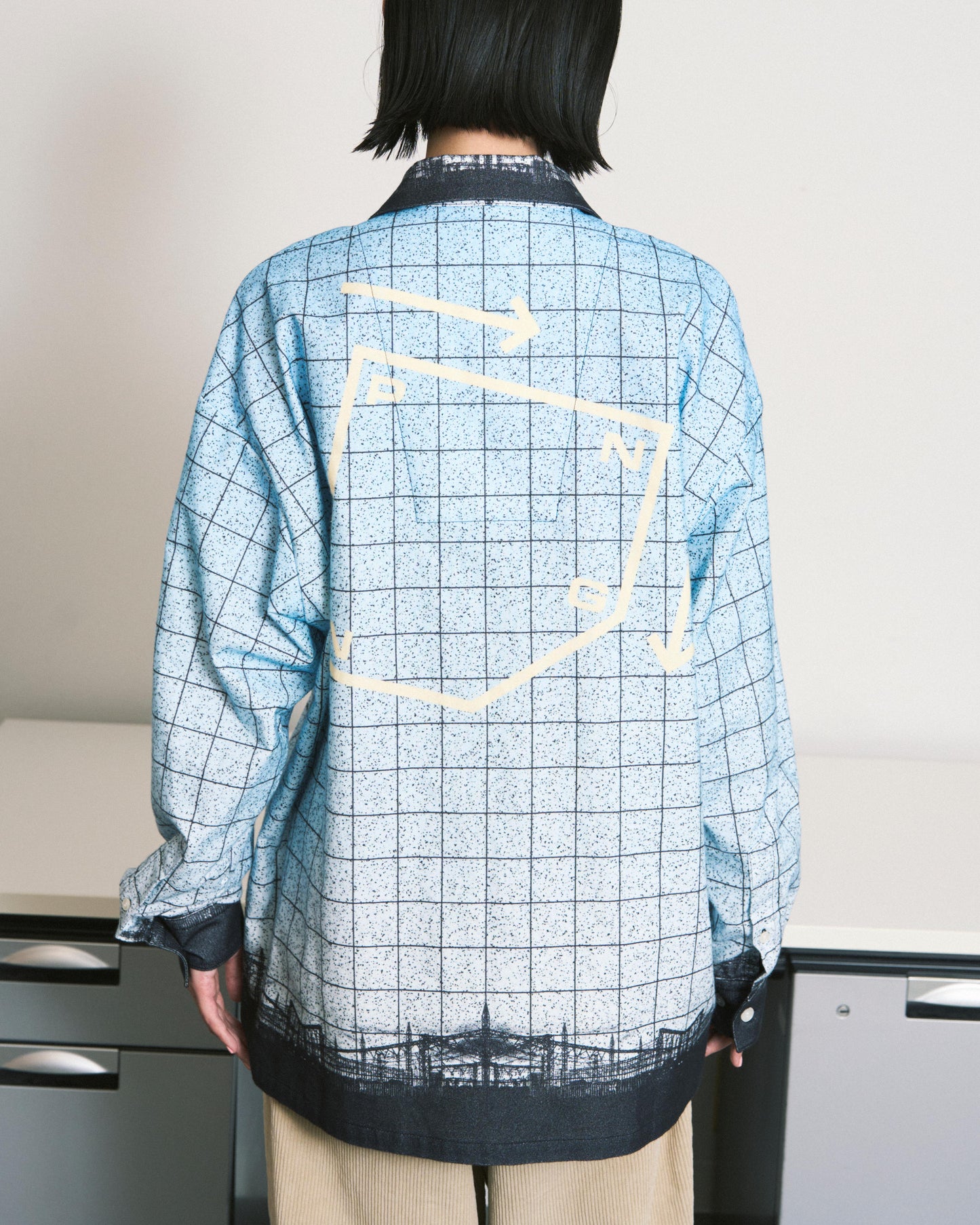 FLANNEL OPEN COLLAR SHIRT SKY