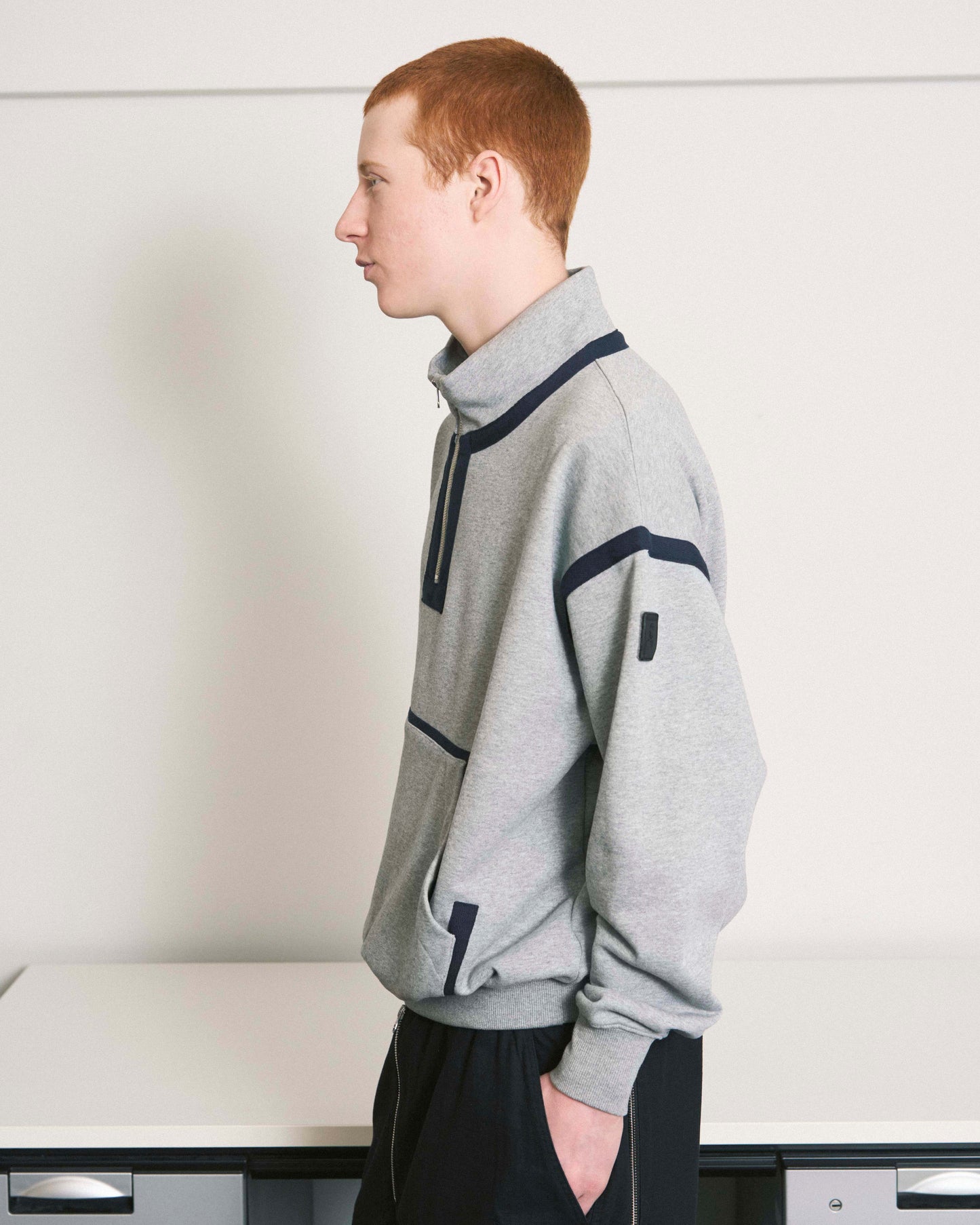 QUARTER ZIP SWEATSHIRT HEATHER GREY