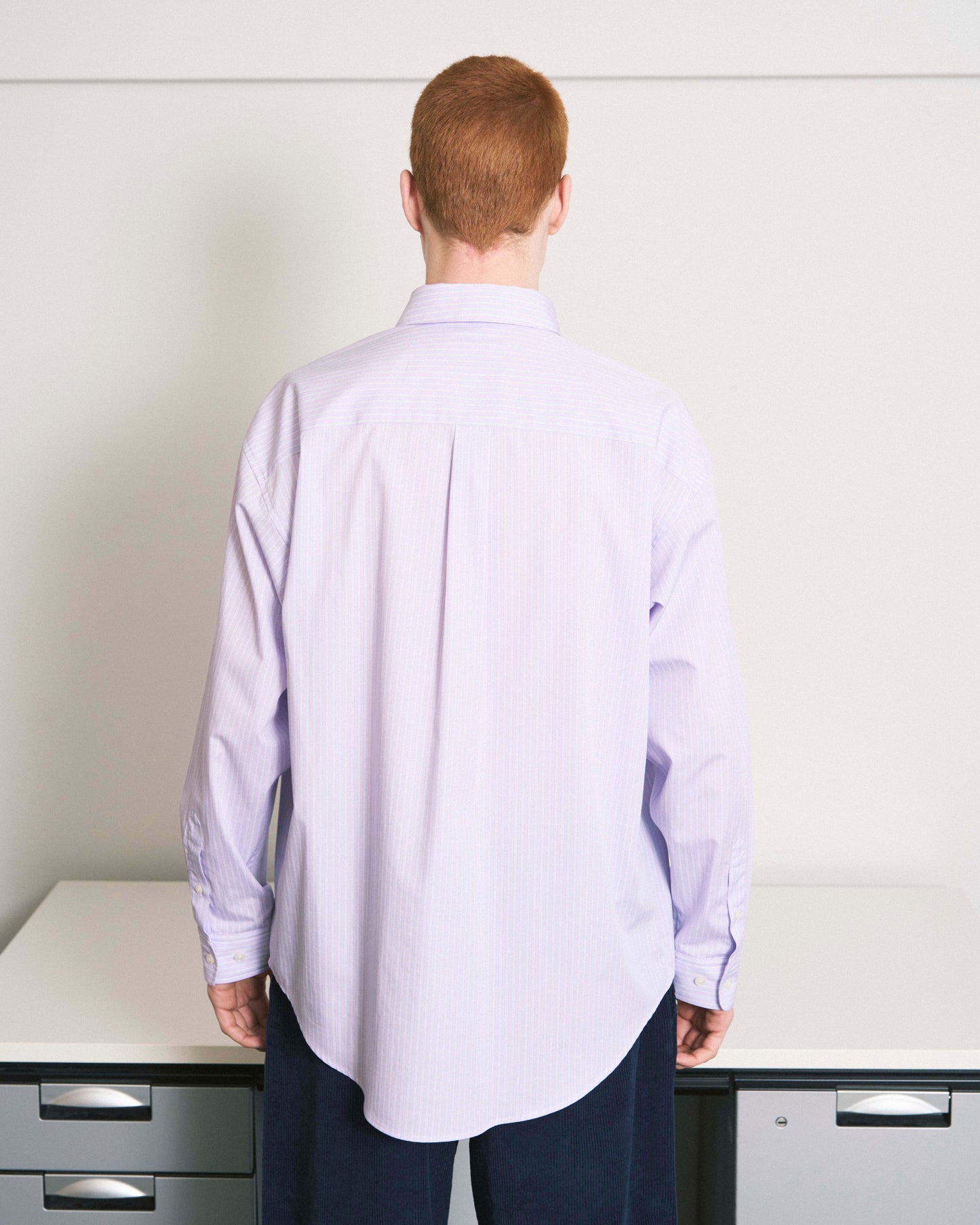 FLOATING HEART BROADCLOTH SHIRT LAVENDER STRIPE