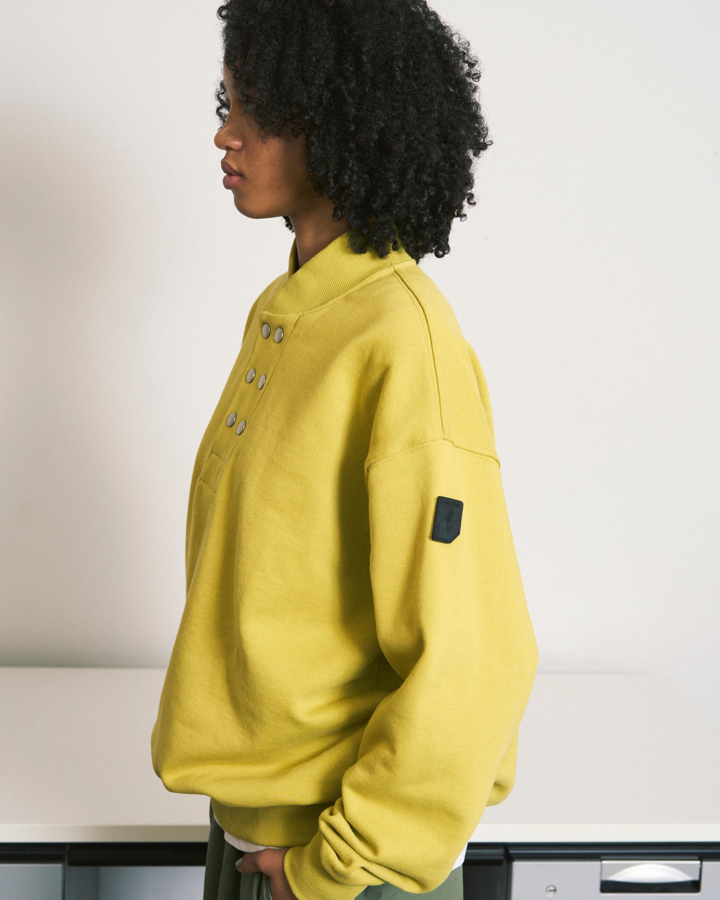 DOUBLE HENLEY SWEATSHIRT HEATHER GREY