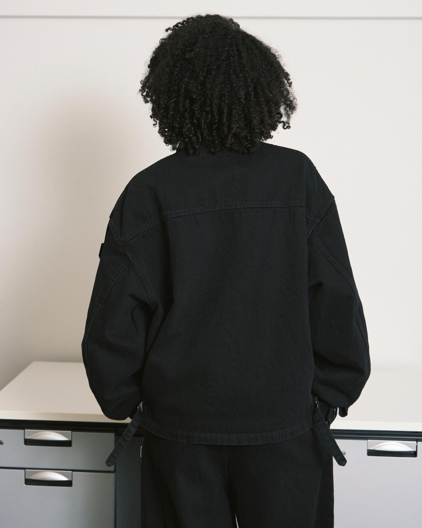 ZIP DENIM WORK JACKET NAVY