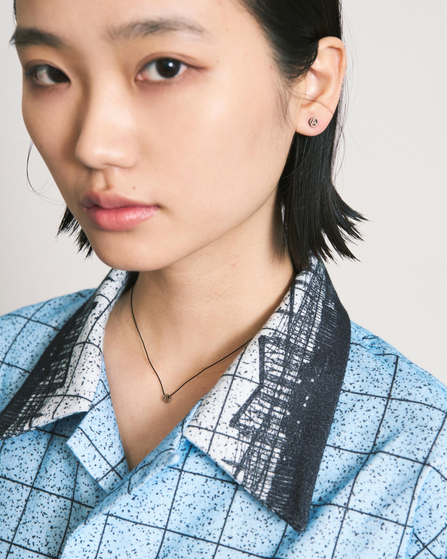 FLANNEL OPEN COLLAR SHIRT SKY