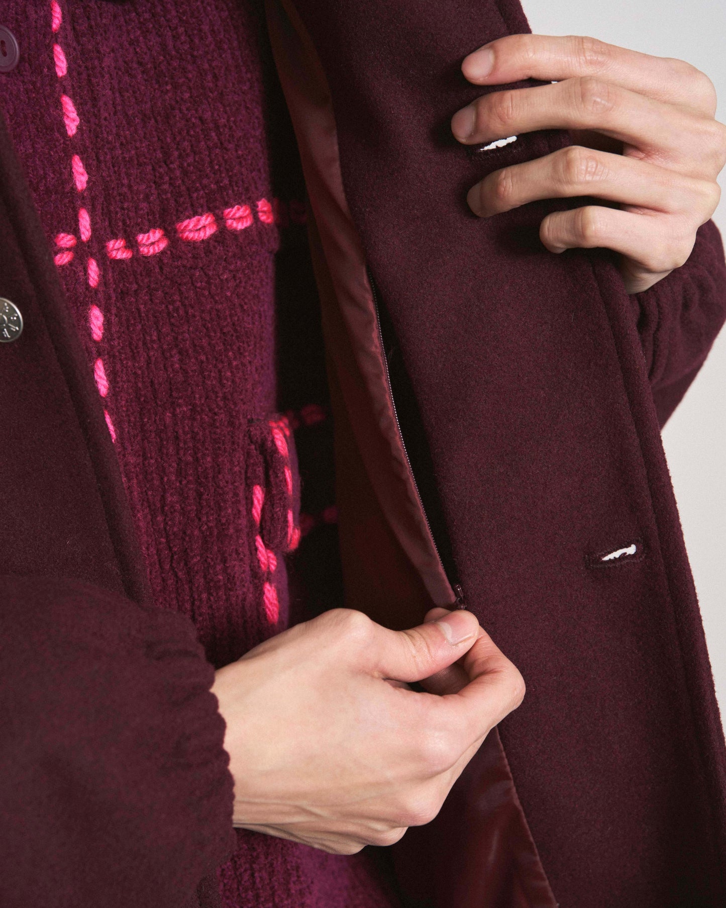 WOOL MELTON COACH JACKET NAVY