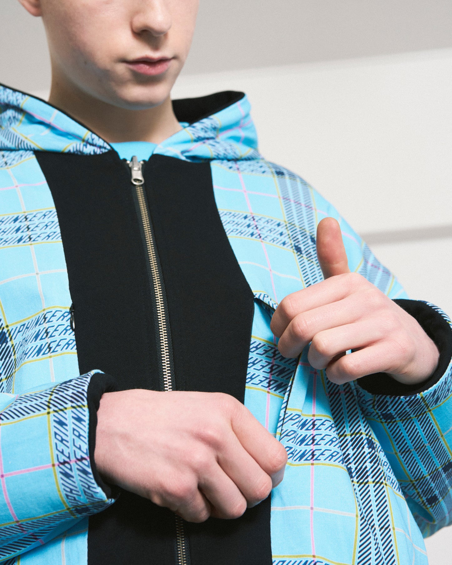 REVERSIBLE ZIP HOODIE ORIGINAL PLAID BROWN