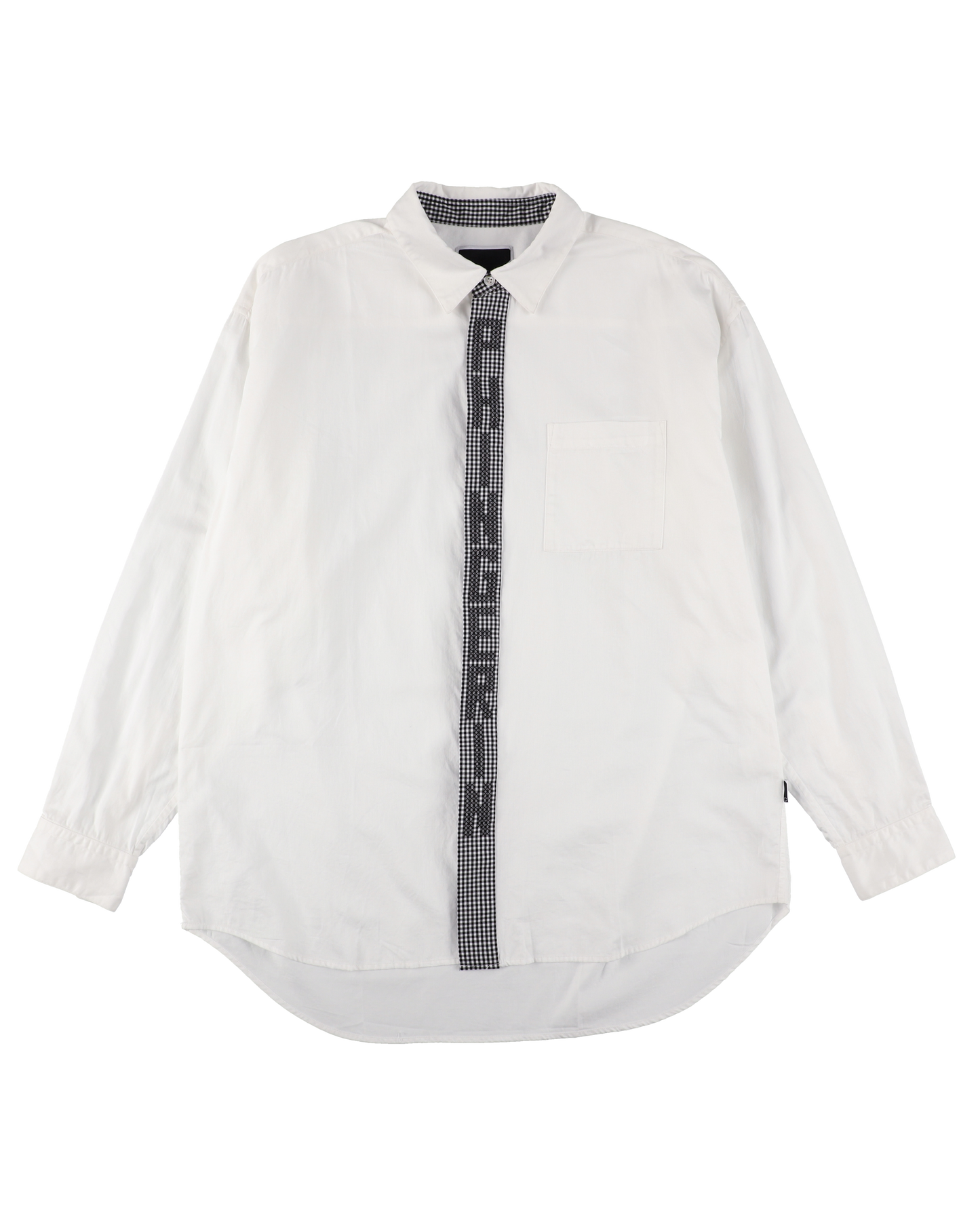 STITCH TEXT TIE SHIRT WHITE