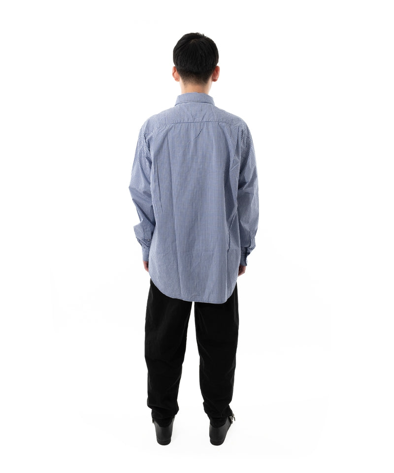 STITCH TEXT SHIRT BLUE CHECK