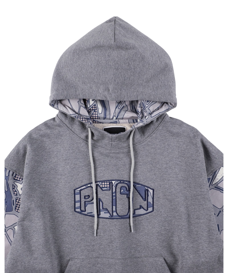 PNGN SLEEVED HOODIE HEATHER CHARCOAL