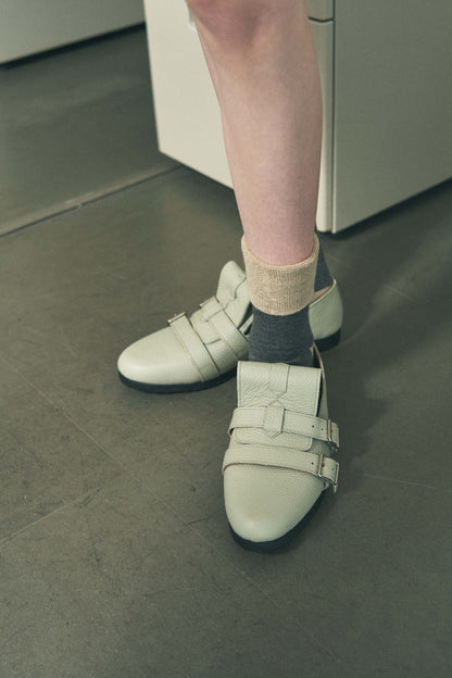 BELT SHOES WHITE BEIGE