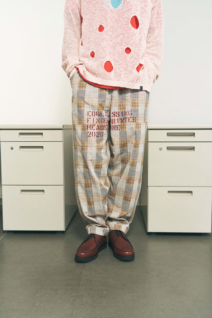 HAND-STENCILED NIGHT PANTS BEIGE