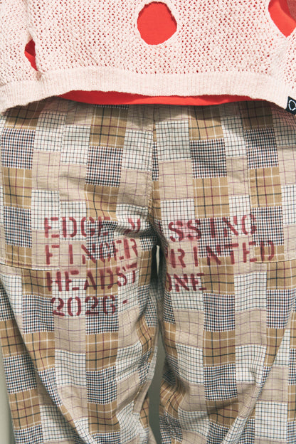 HAND-STENCILED NIGHT PANTS BEIGE