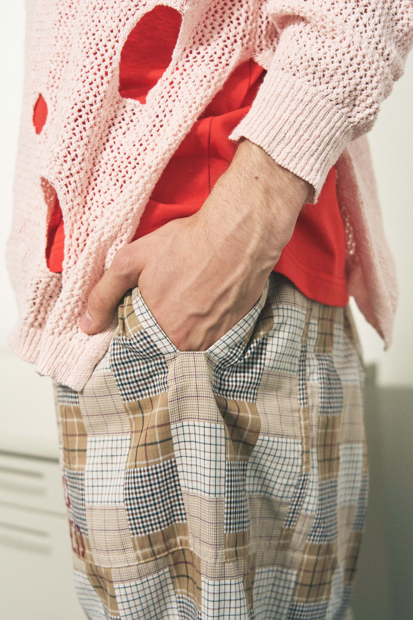 HAND-STENCILED NIGHT PANTS BEIGE