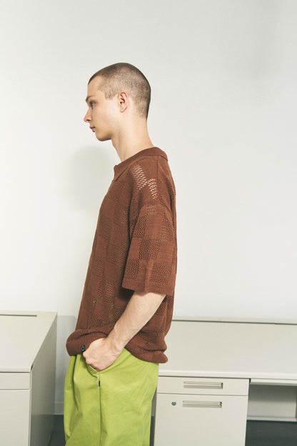 CHECKER WEB SKIPPER POLO BROWN