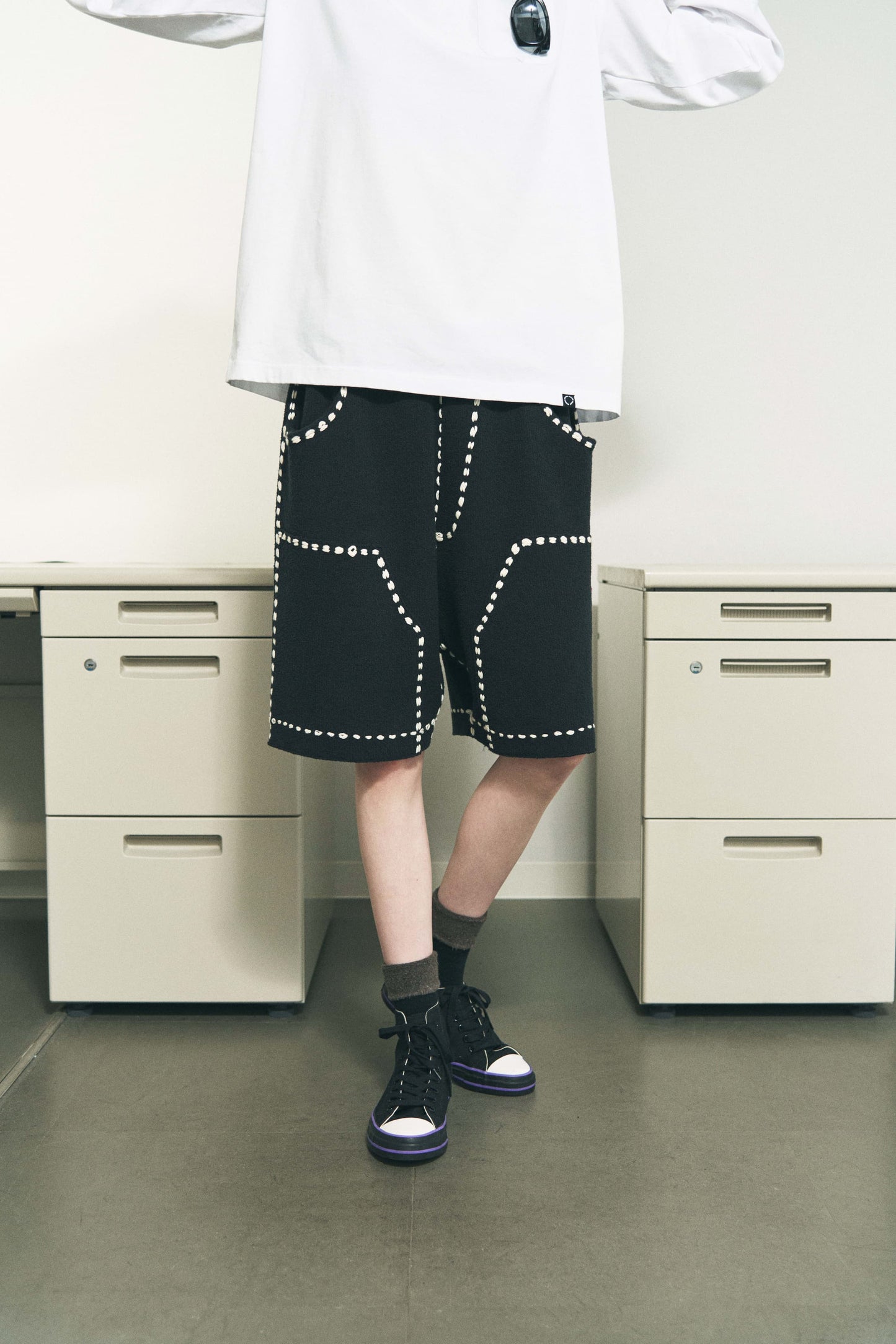 SUMMER PG1 DOUBLE KNEE SHORTS BLACK