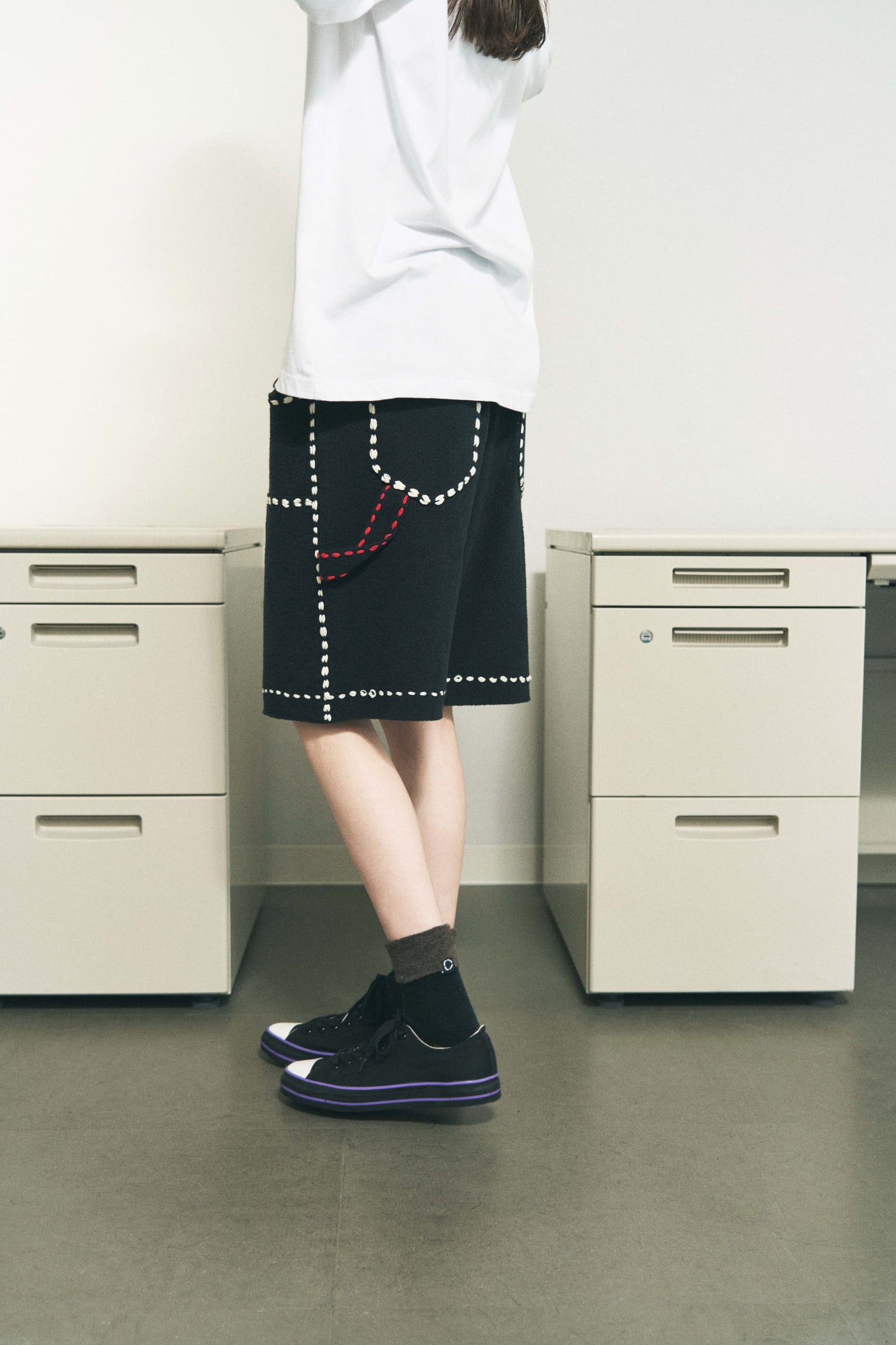 SUMMER PG1 DOUBLE KNEE SHORTS BLACK