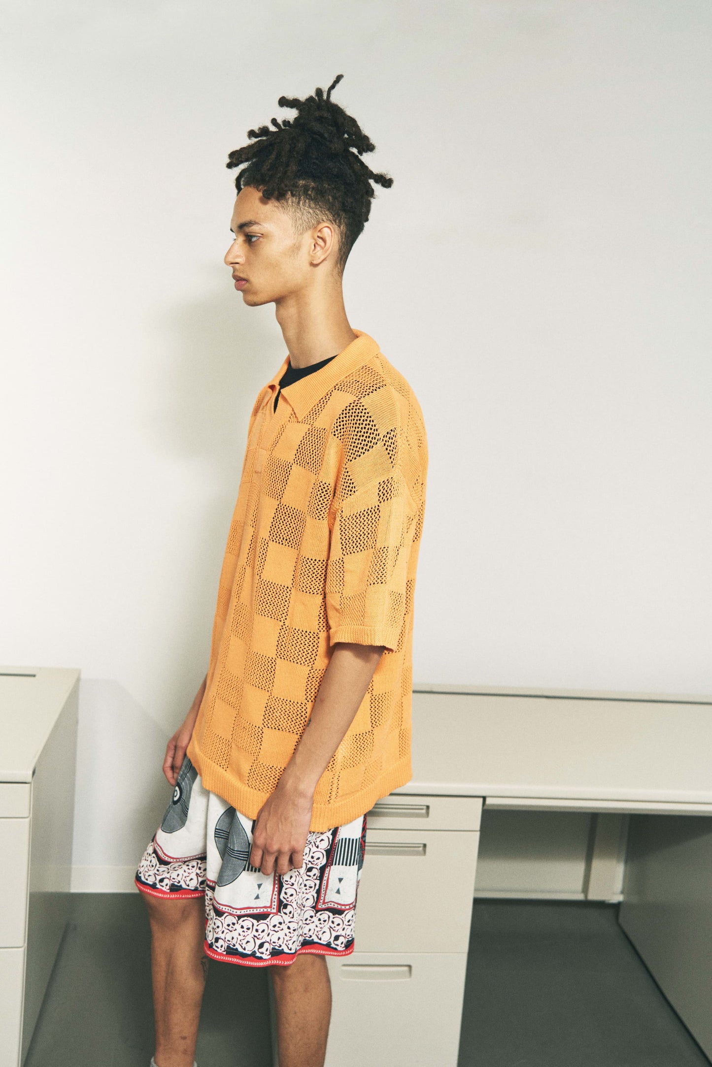 CHECKER WEB SKIPPER POLO BROWN