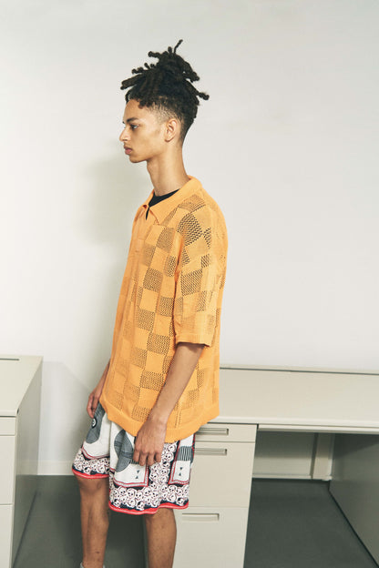 CHECKER WEB SKIPPER POLO BROWN