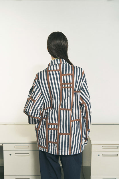 TRIM PATTERN JACKET PINK STRIPE