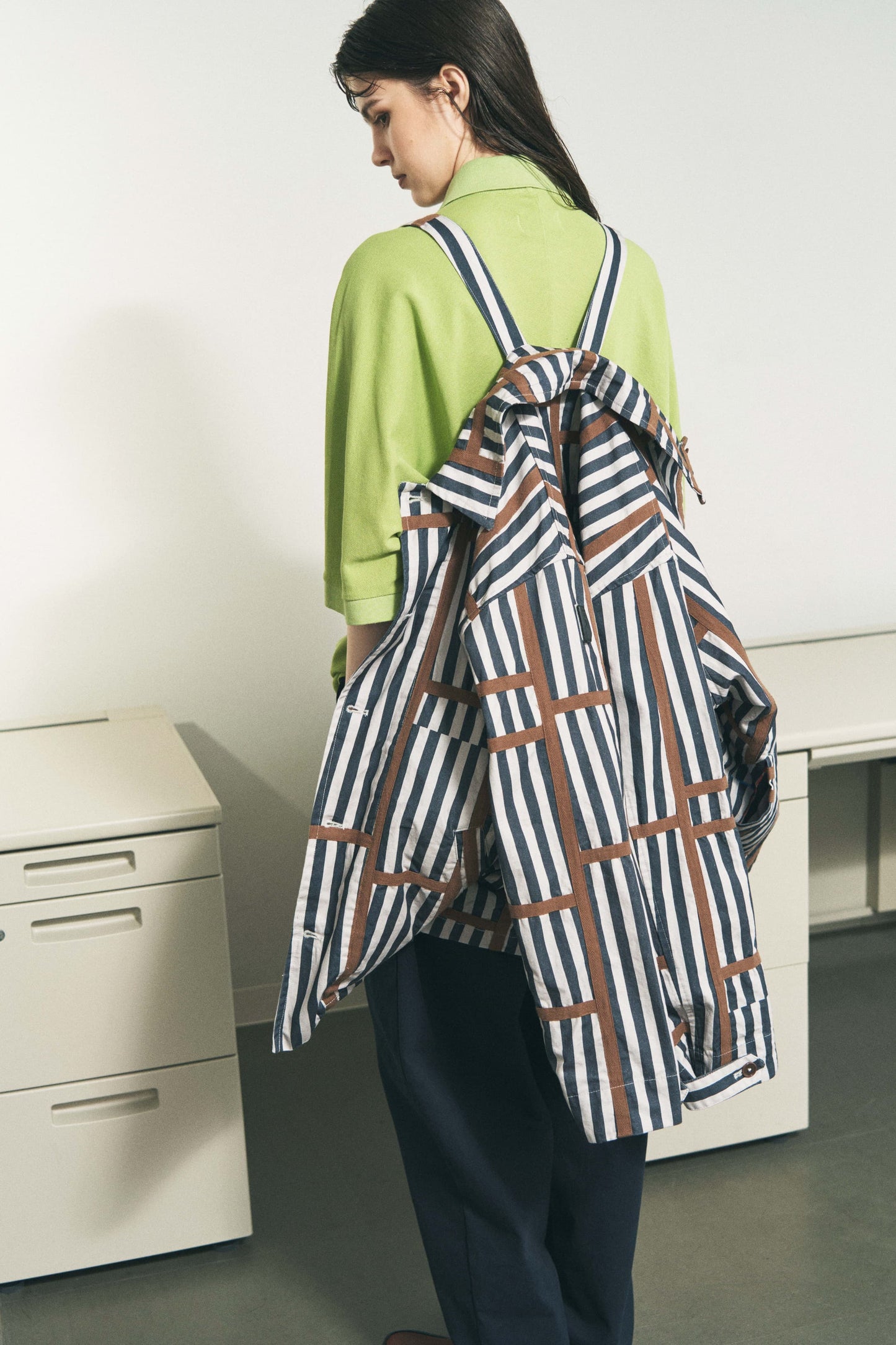 TRIM PATTERN JACKET PINK STRIPE