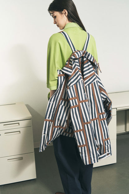 TRIM PATTERN JACKET PINK STRIPE