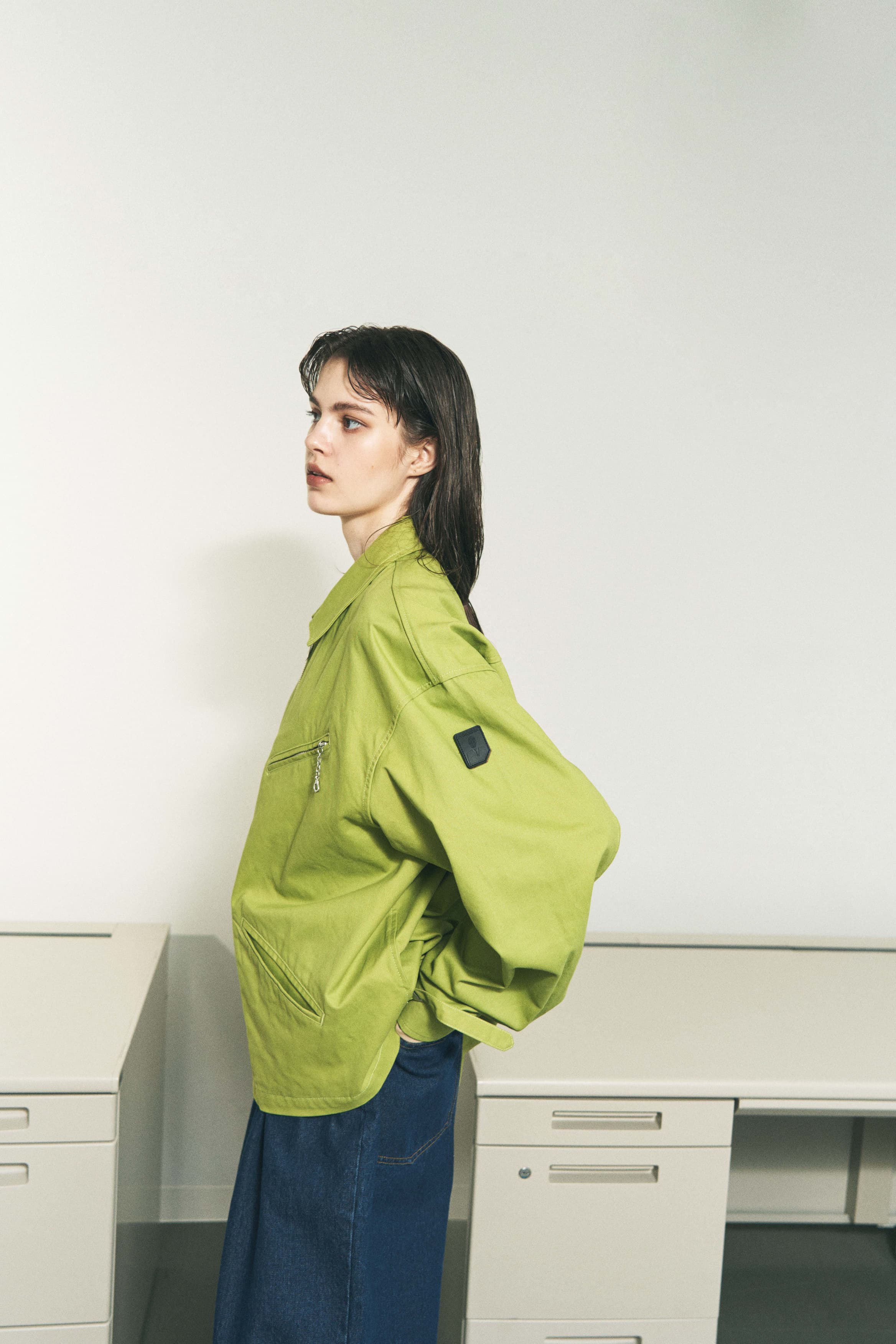TWILL ZIP WORK JACKET NAVY – PHINGERIN