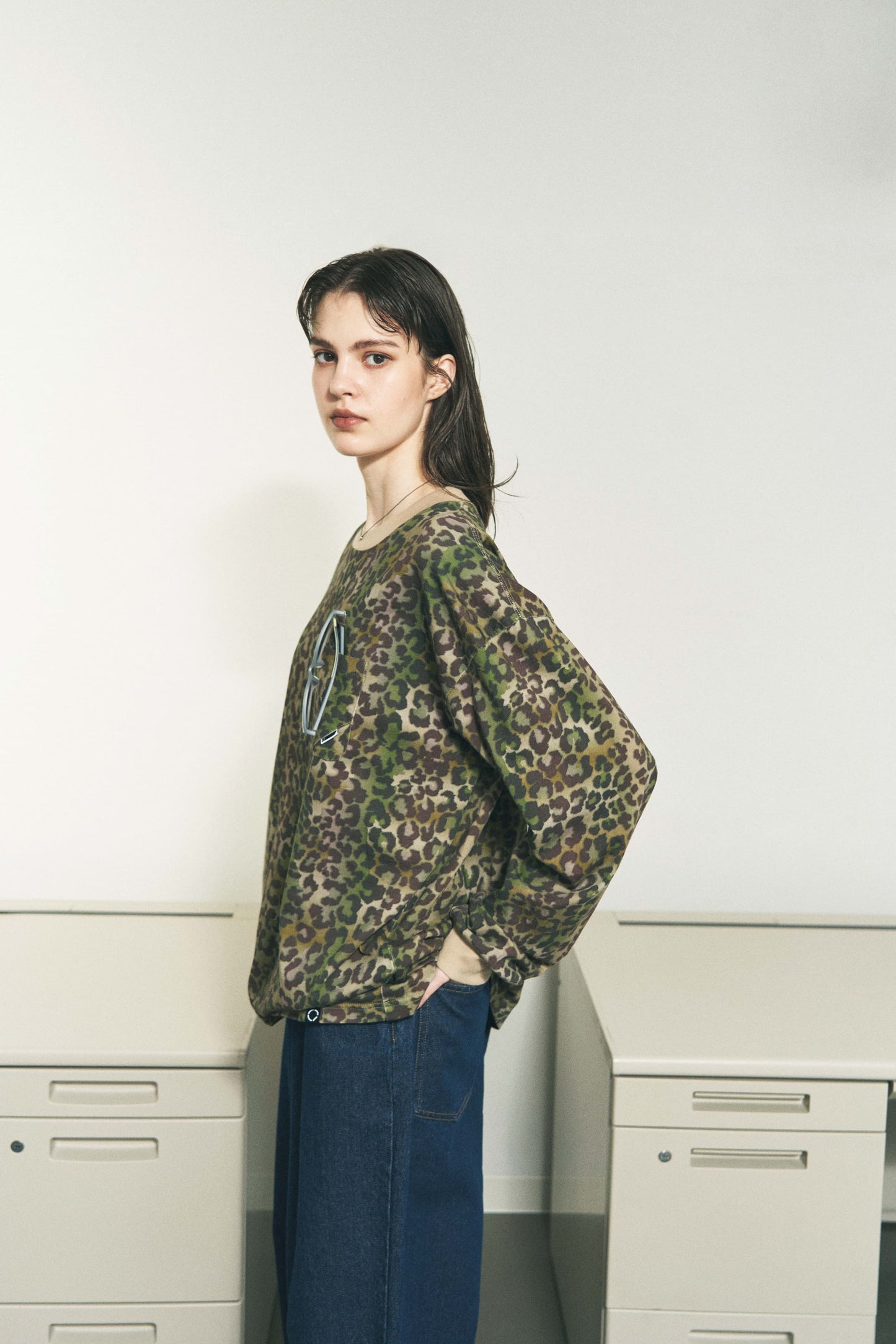 OPTICAL LOOP LS T-SHIRT LEOPARD